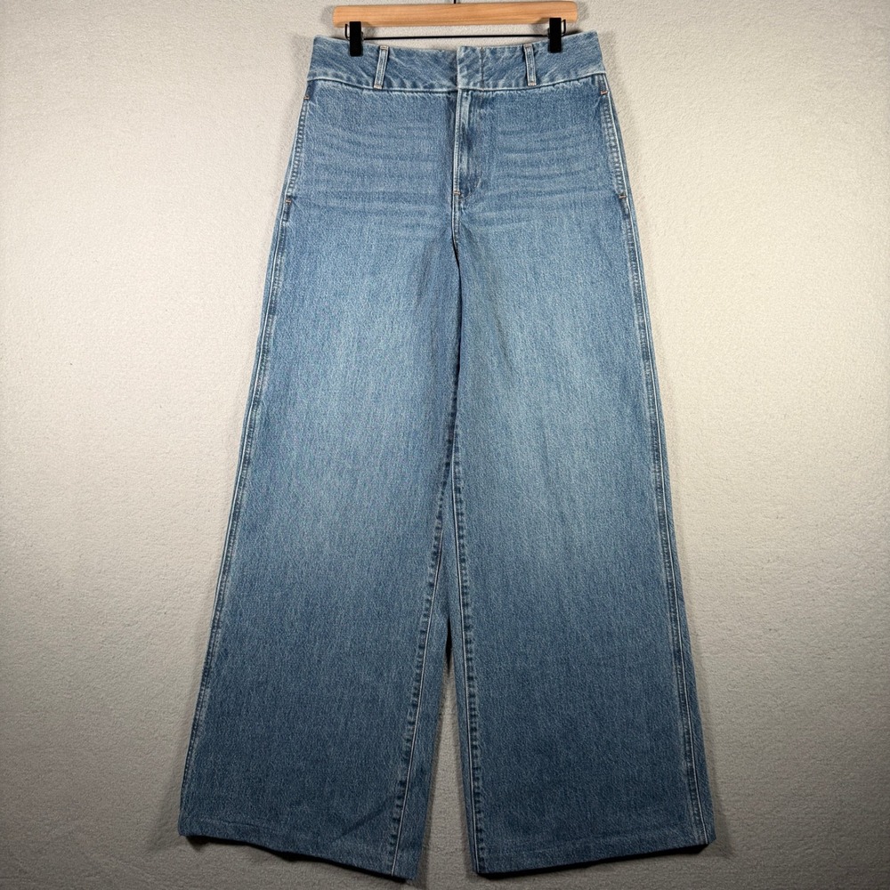 Express Conscious Edit Relaxed Wide Leg Super High Rise Jeans Blue 10R 0070215